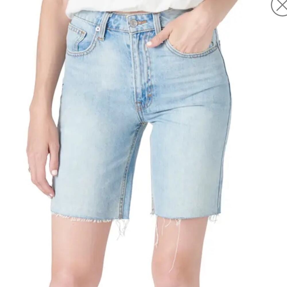 Lucky Brand Jean Shorts NWT Bermuda Denim High Rise Raw Hem Jorts 28/6